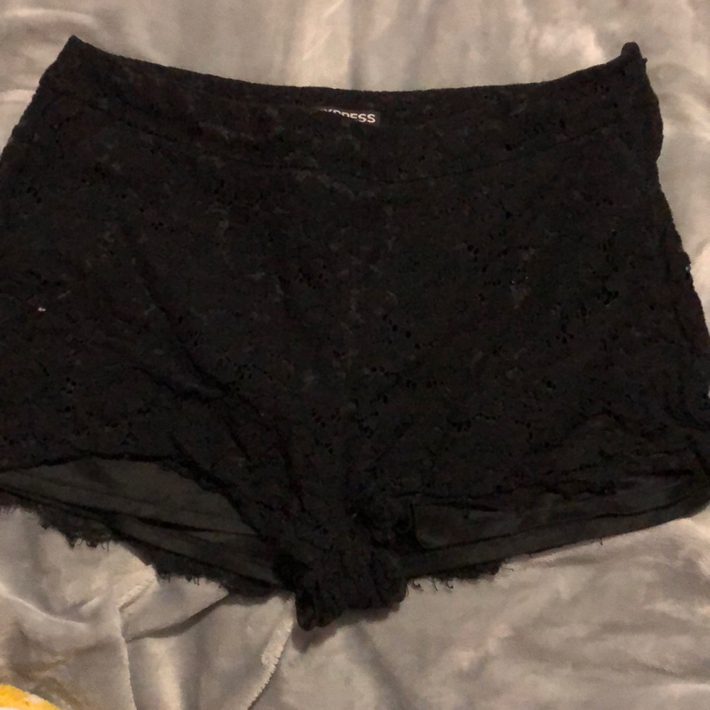 Black shorts with a side zipper